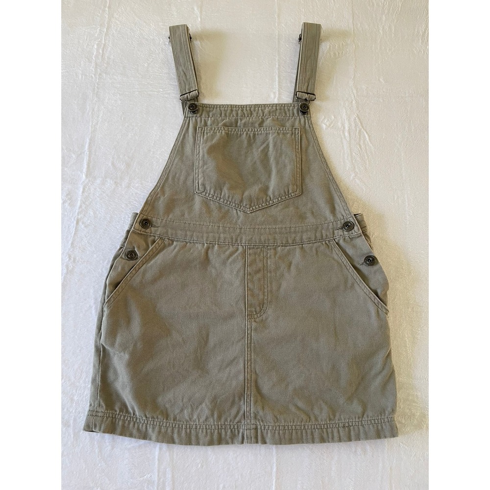 BDG Urban Outfitters Gray Stone Cotton Canvas Overall Mini Dress Pinafore Sz M